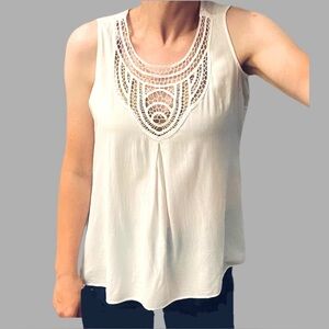 Elegant Cotton White Sleeveless Top
